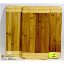 3PC WOODEN BAMBOO CUTTING BOARD SET