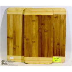 3PC WOODEN BAMBOO CUTTING BOARD SET