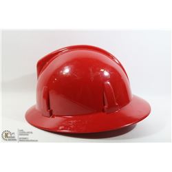 BRAND NEW RED ADJUSTABLE HARD HAT; MSA