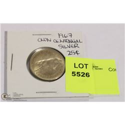 1967 CNDN CENTENNIAL SILVER 25 CENT PC