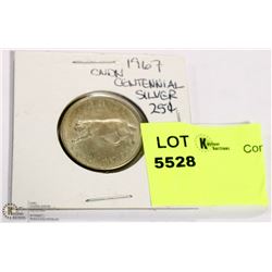 1967 CNDN CENTENNIAL SILVER 25 CENT PC