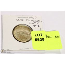 1967 CNDN CENTENNIAL SILVER 25 CENT PC