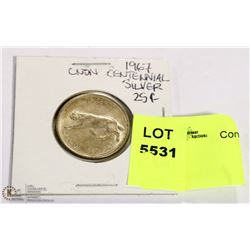 1967 CNDN CENTENNIAL SILVER 25 CENT PC