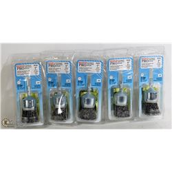 LOT OF 5 OSBORN PRO CRIMPED WIRE END 1" BRUSH