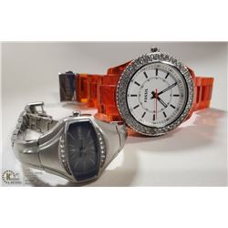 2 WOMEN'S WATCHES, FOSSIL AND BUFFALO BRANDS