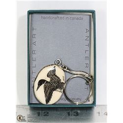 INUIT ANTLER KEYCHAIN LOON
