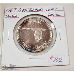 CANADA 1967 SILVER ONE DOLLAR COIN -