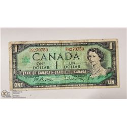 CANADIAN 1967 $1 BILL