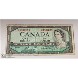 CANADIAN 1954 $1 BILL