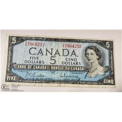 CANADIAN 1954 $5 BILL
