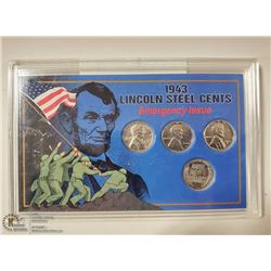SET OF 4 1943 LINCOLN STEEL CENTS