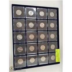 DISPLAY OF 20 CANADIAN QUARTERS