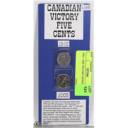 1945 + 2005 VICTORY NICKELS