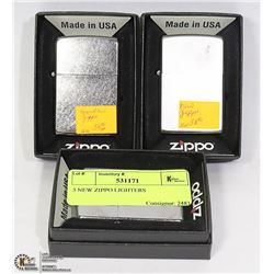 3 NEW ZIPPO LIGHTERS
