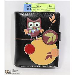 NEW OWL ON THE MOON SHAG WEAR WALLET
