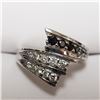 Image 1 : 11) 10KT WHITE GOLD BLACK DIAMOND RING. SIZE 5.75