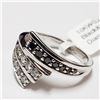 Image 3 : 11) 10KT WHITE GOLD BLACK DIAMOND RING. SIZE 5.75