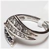 Image 4 : 11) 10KT WHITE GOLD BLACK DIAMOND RING. SIZE 5.75