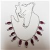 Image 2 : 12) 10KT WHITE GOLD RUBY & DIAMOND NECKLACE