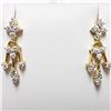 Image 3 : 13) 18KT YELLOW GOLD PAIR OF DIAMOND EARRINGS.