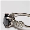 Image 4 : 14) 10KT WHITE GOLD BLACK DIAMOND RING. SIZE 6.25