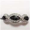 Image 1 : 18) 18KT WHITE GOLD BLACK DIAMOND RING. SIZE 7