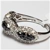 Image 2 : 18) 18KT WHITE GOLD BLACK DIAMOND RING. SIZE 7