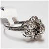Image 3 : 21) 18KT WHITE GOLD DIAMOND RING. SIZE 10