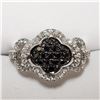 Image 1 : 26) 18 KT WHITE GOLD BLACK DIAMOND RING. SIZE 7.25