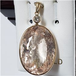 27) 14KT YELLOW GOLD MORGANITE BERYL & DIAMOND
