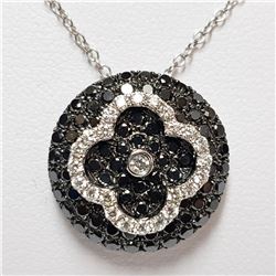 29) 18KT WHITE GOLD BLACK DIAMOND PENDANT WITH