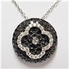Image 1 : 29) 18KT WHITE GOLD BLACK DIAMOND PENDANT WITH