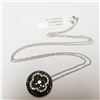 Image 3 : 29) 18KT WHITE GOLD BLACK DIAMOND PENDANT WITH