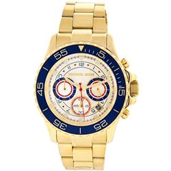 NEW MICHAEL KORS GOLD 42MM TRIPLE CHRONO MSRP $399