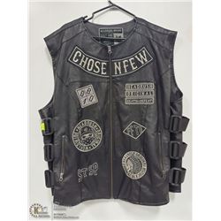 HEADRUSH GENUINE LEATHER BIKER'S VEST SIZE 4XL