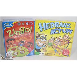LOT OF 2 SEALED BOARD GAMES, ZINGO & HEAD BANDZ