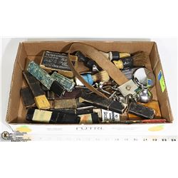 FLAT OF VINTAGE SHAVING COLLECTIBLES