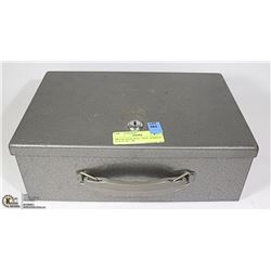 METAL LOCK BOX, 1-KEY, NOMINAL 8" X 12" X 5" DE