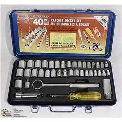SUPERBRAND 40PC RATCHET SOCKET SET, IMPERIAL,