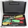 Image 1 : BLACK PLASTIC CASE W/ ASSORTED SCREWDRIVERS,