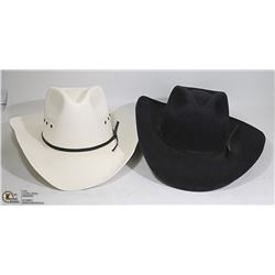 LOT OF 2  COWBOY HATS ONE BLACK AND ONE WHITE