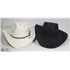 Image 1 : LOT OF 2  COWBOY HATS ONE BLACK AND ONE WHITE