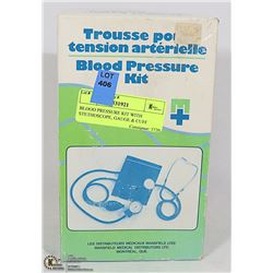 BLOOD PRESSURE KIT WITH STETHOSCOPE, GAUGE & CUFF