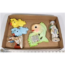 PAIR OF VINTAGE OCCUPIED JAPAN FIGURINES AND 3PCS