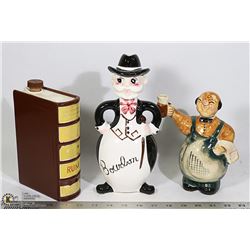 3 VINTAGE FIGURINE LIQUOR BOTTLES