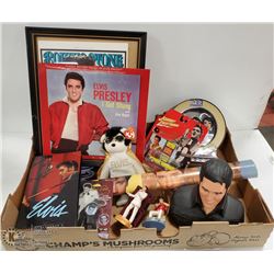 FLAT OF ASSORTED ELVIS PRESLEY MEMORABILIA