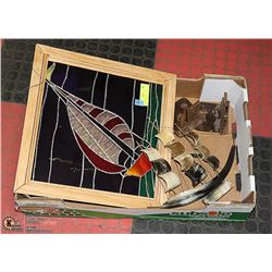FRAMED SHIP STAINED GLASS AND MORE