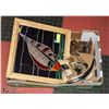 Image 1 : FRAMED SHIP STAINED GLASS AND MORE