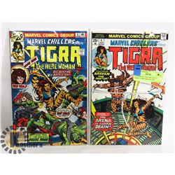 2 X MARVEL CHILLERS #4 & #5 TIGRA COMIC KRAVEN