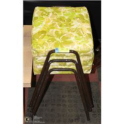 SET OF 3 STACKING RETRO STOOLS GOOD CONDITION